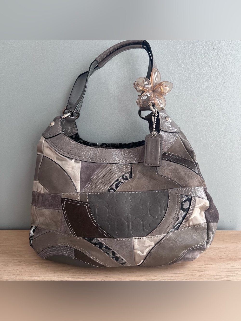 Coach Madison Maggie Patchwork Hobo Bag